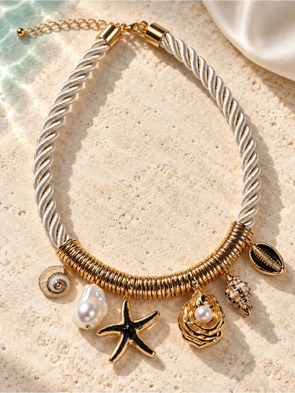 Gold Seashell Charm Necklace - Summer Vibes